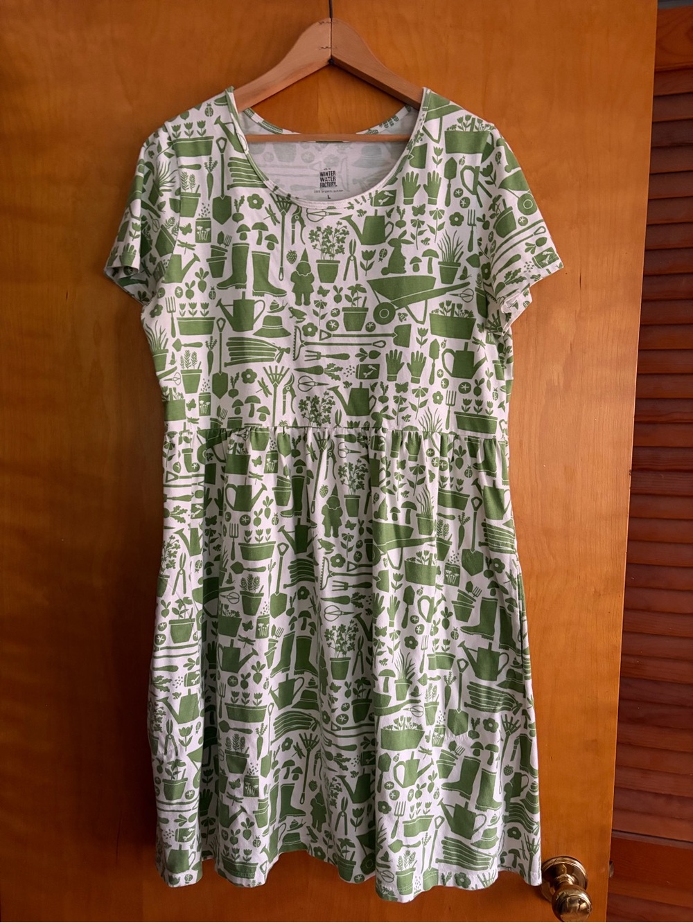 Winter water factory organic cotton Garden Print Tee Dress